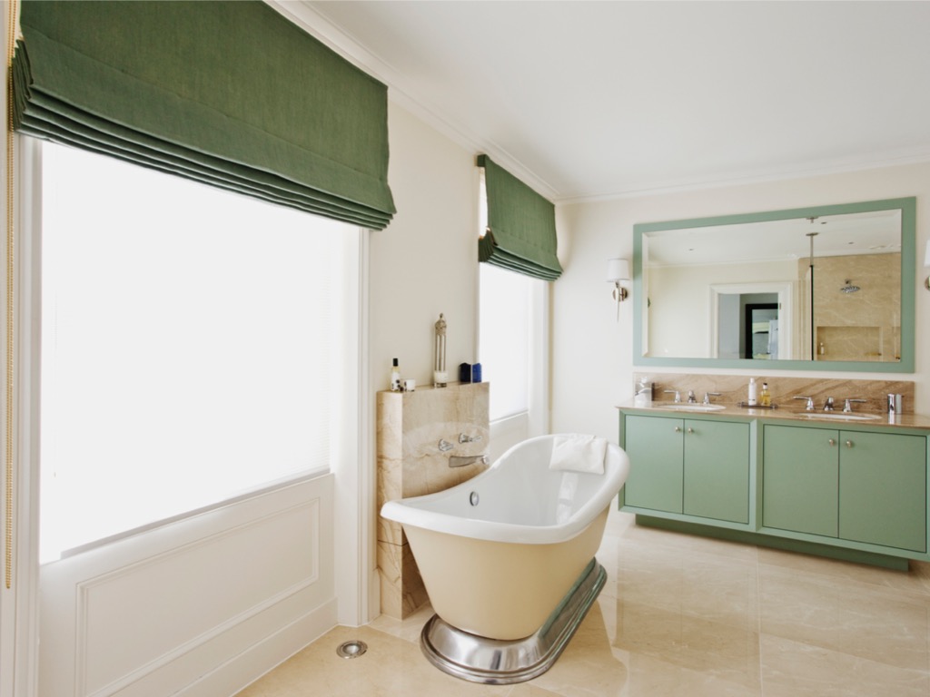 Bathroom roman blinds
