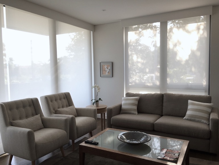 Living room roller blinds